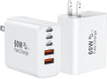 USB C Fast Charger Block, 60W USBC Wall Charger Plug, 2Pack 5-Port Type C Phone plus all devices