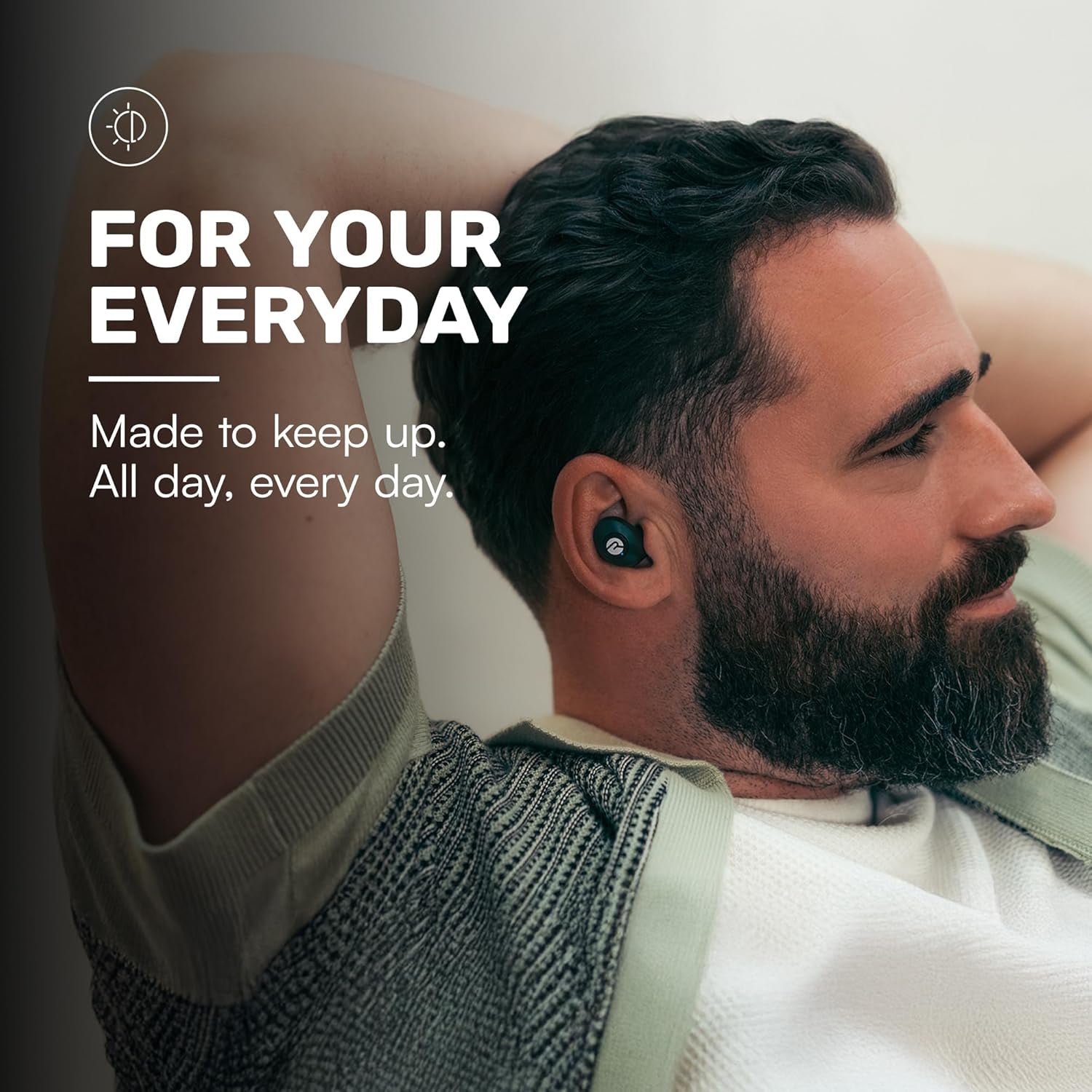 Everyday Bluetooth Wireless Earbuds with Microphone - Active Noise Cancelling, Sweat & Water-Resistant Earphones, Ear Buds Wireless Bluetooth up to 32 Hours Playtime (Blue)
