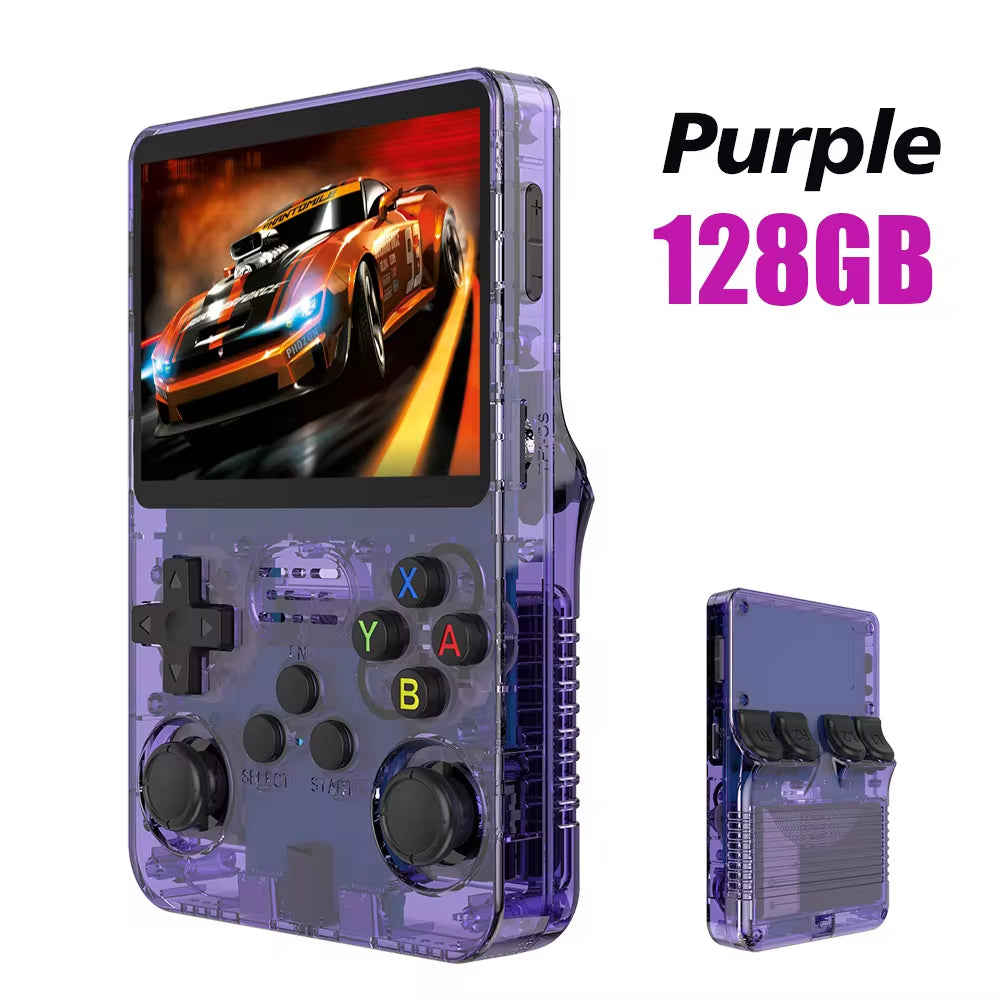 128GB R36S Retro Handheld Video Game Console with Linux System, 3.5-Inch IPS Screen, Portable Pocket Video Player with 64GB Preloaded Games