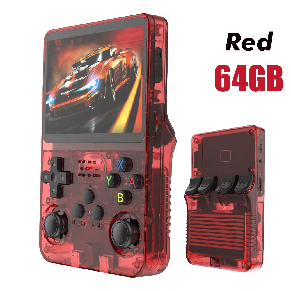 128GB R36S Retro Handheld Video Game Console with Linux System, 3.5-Inch IPS Screen, Portable Pocket Video Player with 64GB Preloaded Games