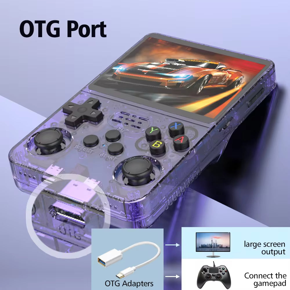 128GB R36S Retro Handheld Video Game Console with Linux System, 3.5-Inch IPS Screen, Portable Pocket Video Player with 64GB Preloaded Games