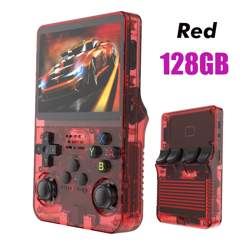128GB R36S Retro Handheld Video Game Console with Linux System, 3.5-Inch IPS Screen, Portable Pocket Video Player with 64GB Preloaded Games