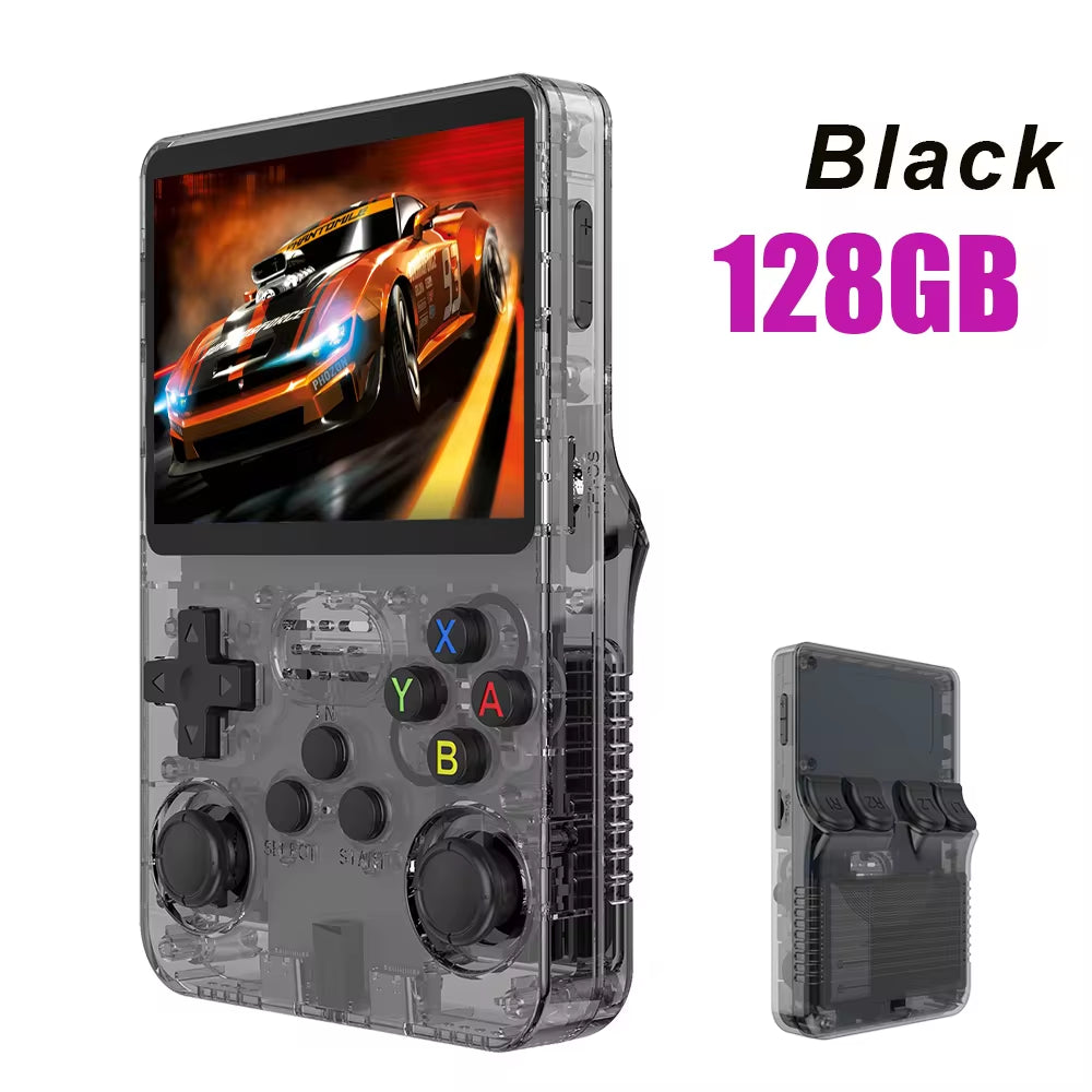 128GB R36S Retro Handheld Video Game Console with Linux System, 3.5-Inch IPS Screen, Portable Pocket Video Player with 64GB Preloaded Games