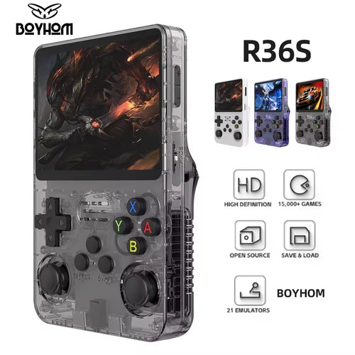 128GB R36S Retro Handheld Video Game Console with Linux System, 3.5-Inch IPS Screen, Portable Pocket Video Player with 64GB Preloaded Games